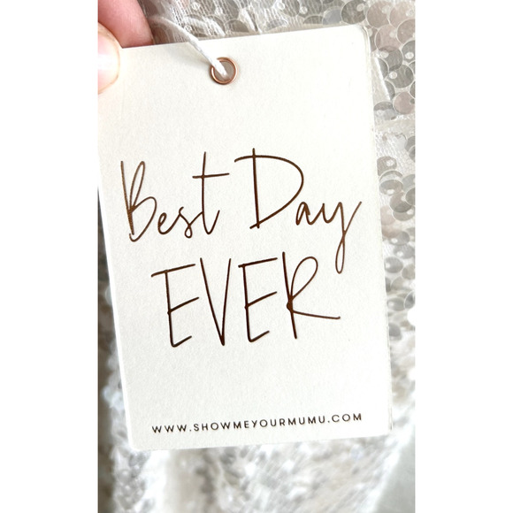 Show Me Your Mumu Anderson Maxi Dress Ivory Shimmery Sequins S NWT - Picture 4 of 6